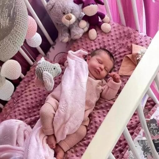 Real Life Reborn Baby Dolls Girl Full Body Silicone Lifelike 20 Inch Newborn Bebe Doll Anatomically Correct Realistic Cute Asleep Toddler Washable Toys for Kids (Pink)